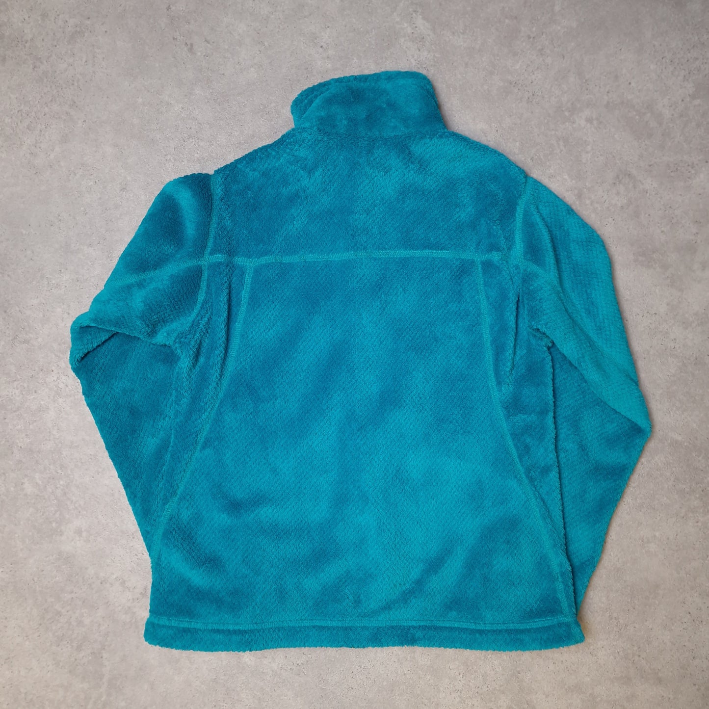 Patagnonia full zip fleece in turquoise - women's small