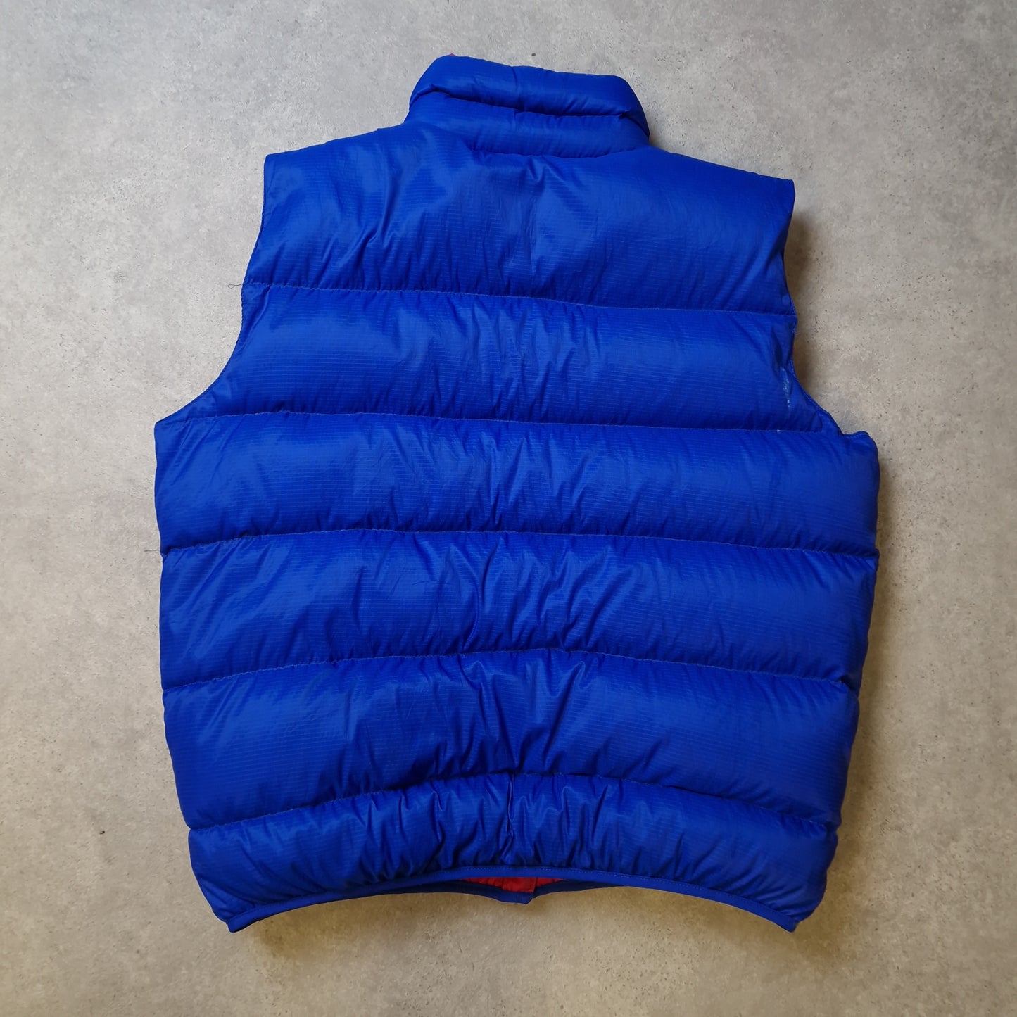 1980s Patagonia down gilet in blue and pink - XL