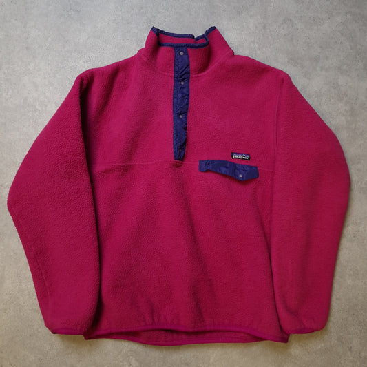 Vintage 90s Patagonia snap t fleece in pink and purple - medium