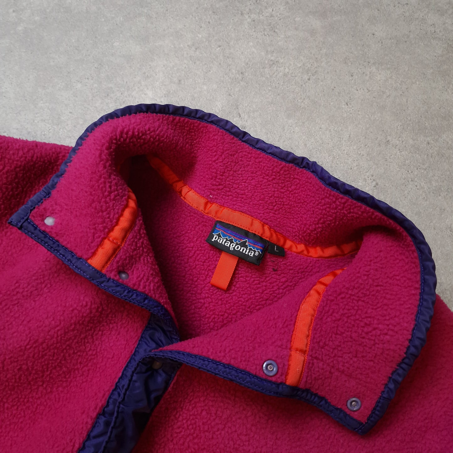 Vintage 90s Patagonia snap t fleece in pink and purple - medium