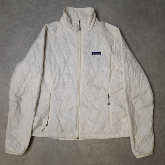 Patagonia nano puff down jacket in white - women's medium