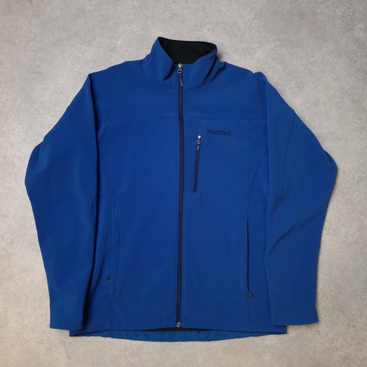 Marmot soft shell jacket in blue - medium