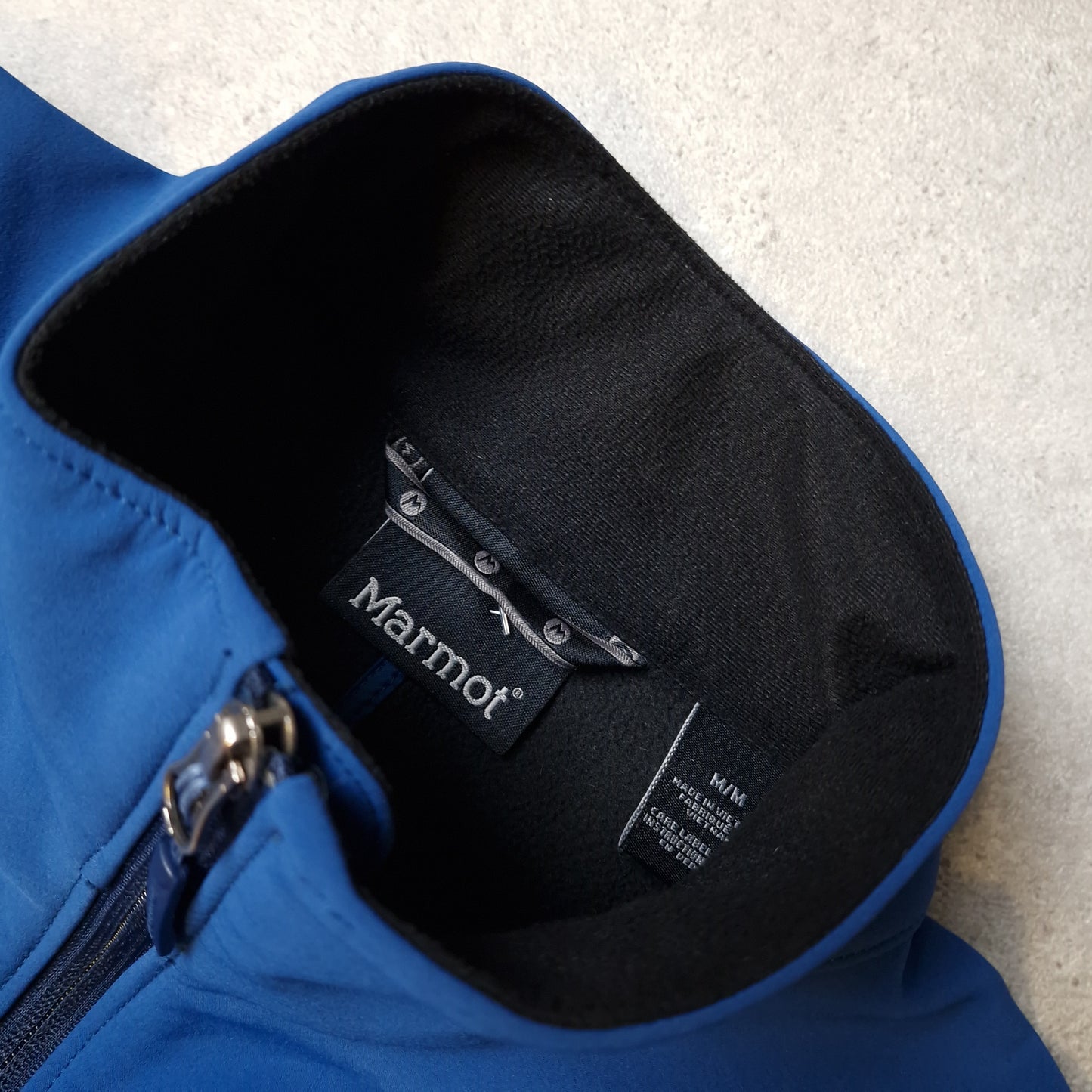 Marmot soft shell jacket in blue - medium