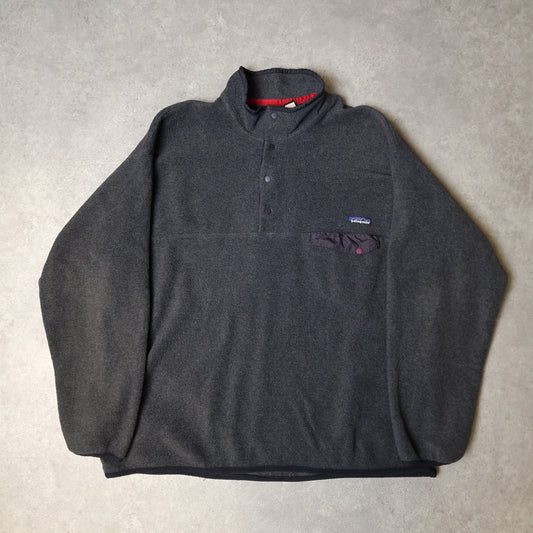 90s Patagonia synchilla snap t fleece in grey - XXL