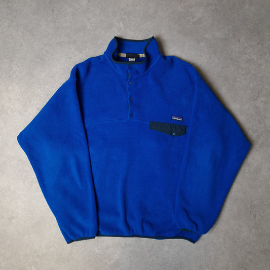 Patagonia synchilla snap t fleece in blue - large