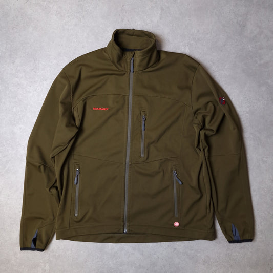 Mammut soft shell jacket in khaki green - XXL