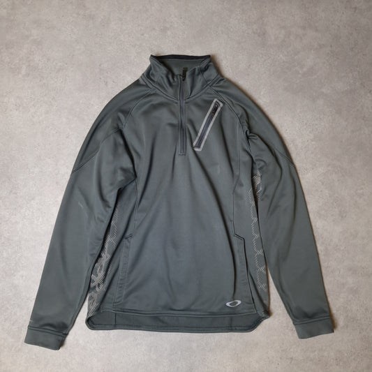 00s Oakley 1/4 zip sweashirt in grey - medium