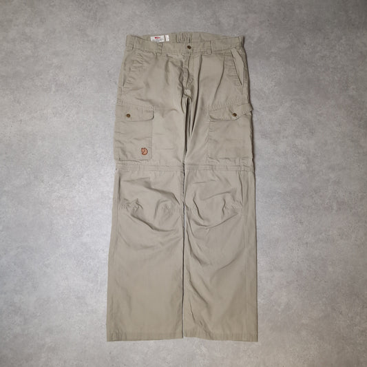 Fjallraven G-1000 convertible trousers in cream - 36x33
