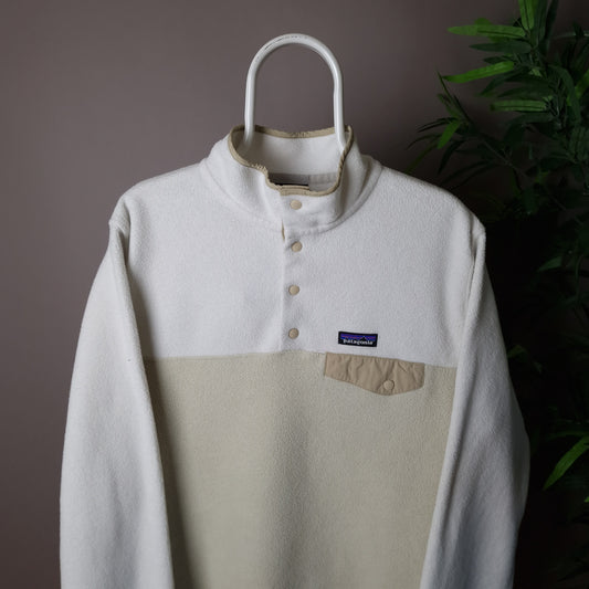 Patagonia synchilla snap t fleece in cream - XL