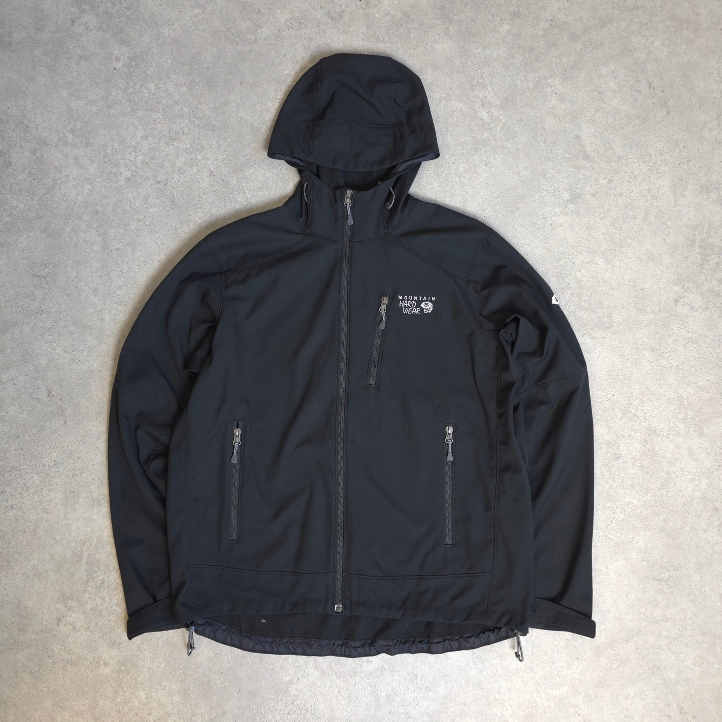 Mountain Hardwear soft shell jacket in black - large