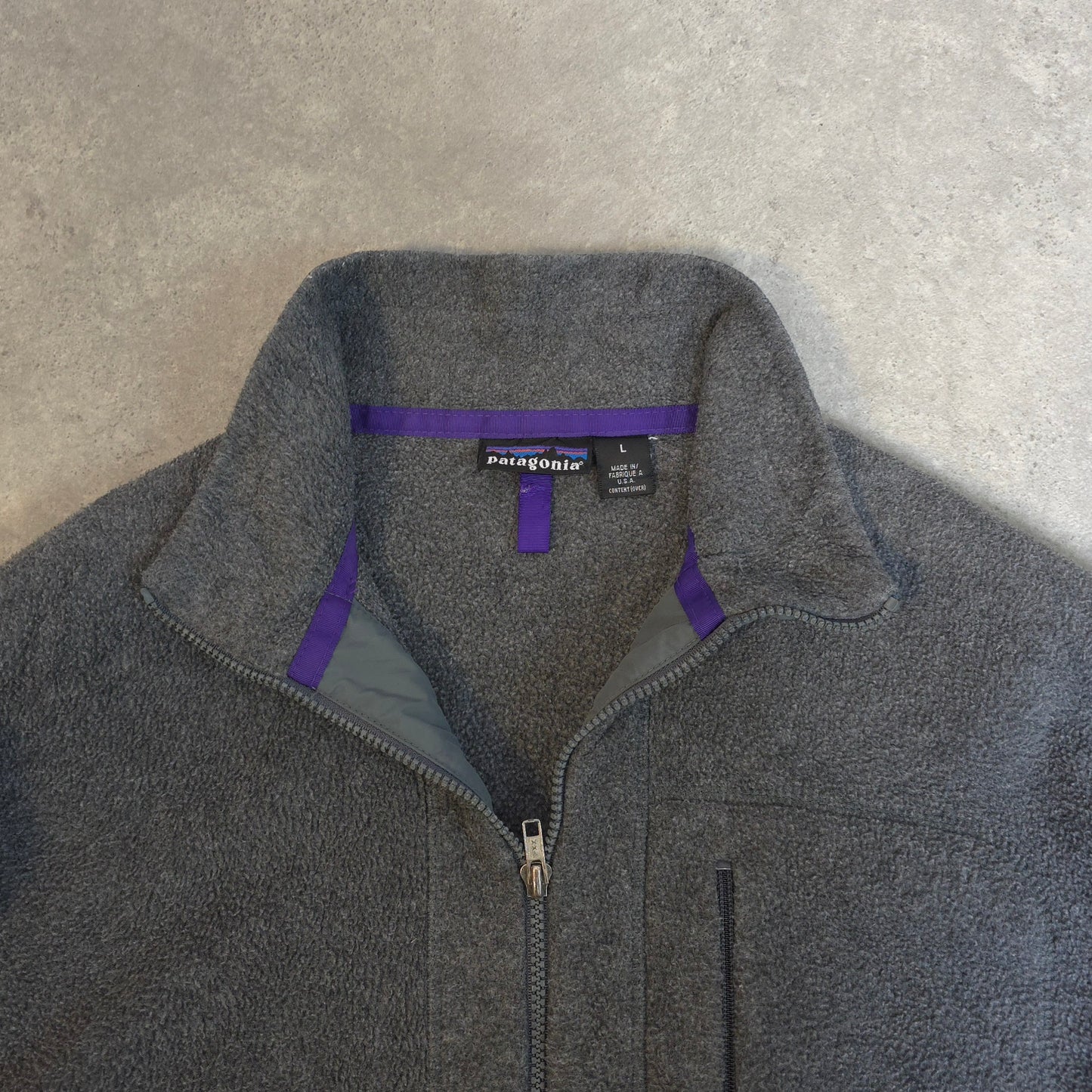 Vintage Patagonia zip up fleece in grey - M/L