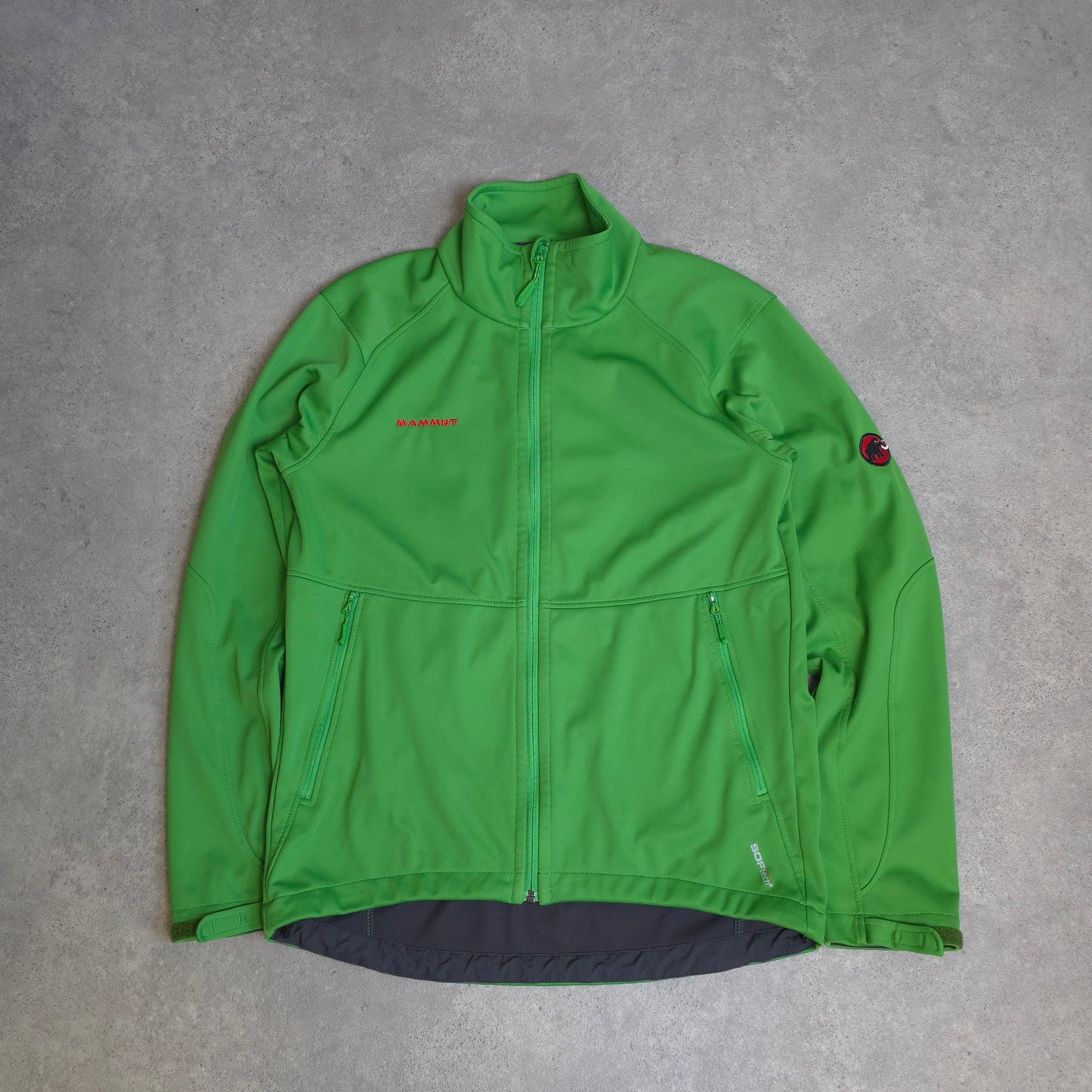Mammut soft shell jacket in lime green - medium