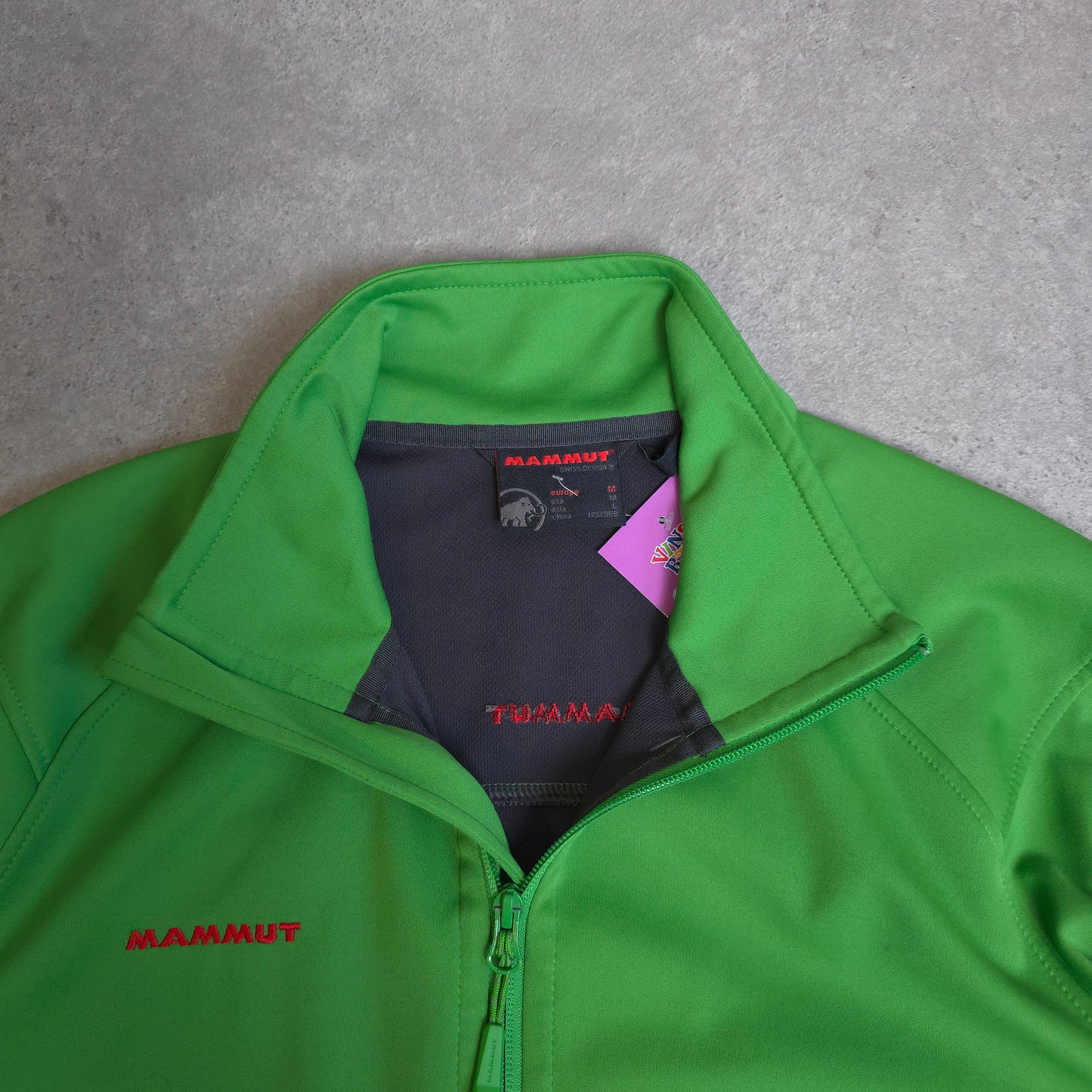 Mammut soft shell jacket in lime green - medium
