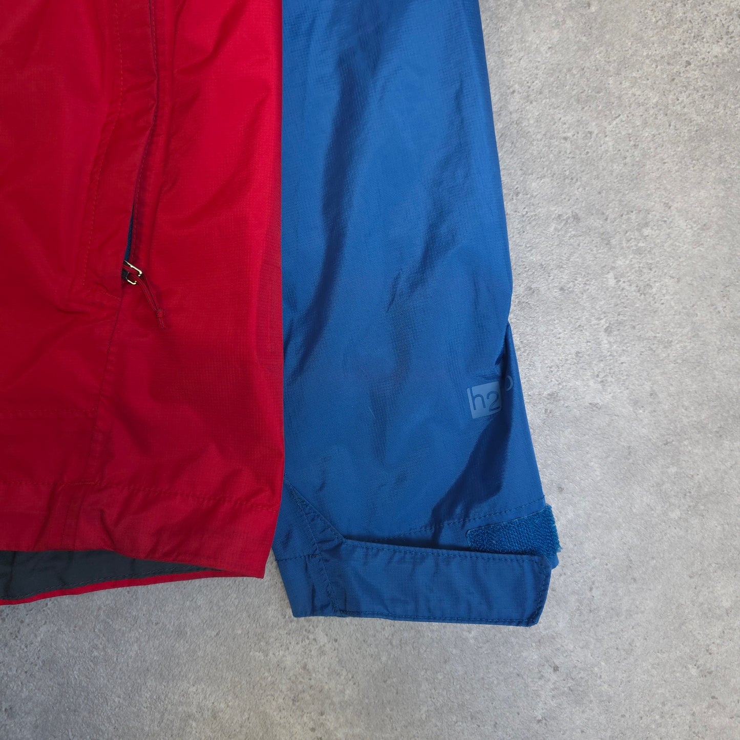 Patagonia torrentshell jacket in red and blue - small