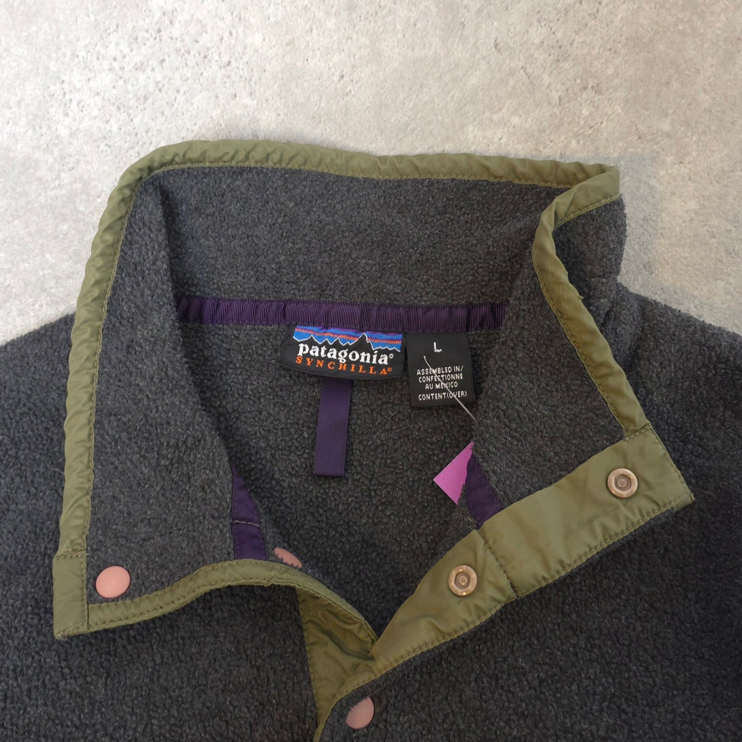 Patagonia Synchilla snap t fleece in grey - large