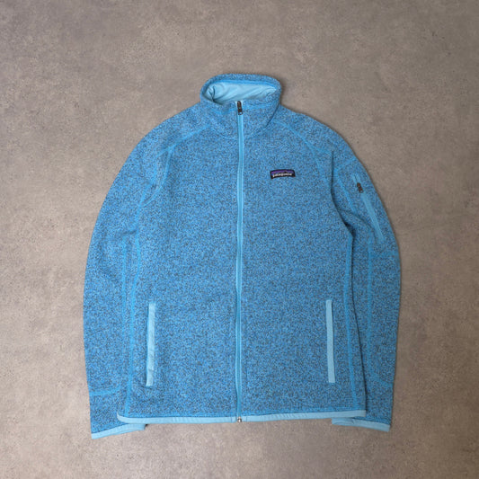 Patagonia zip up fleece in blue - women's small