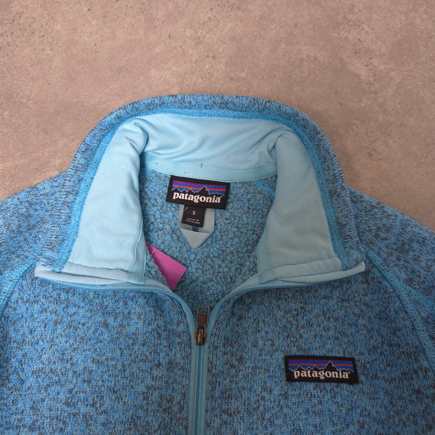 Patagonia zip up fleece in blue - women's small