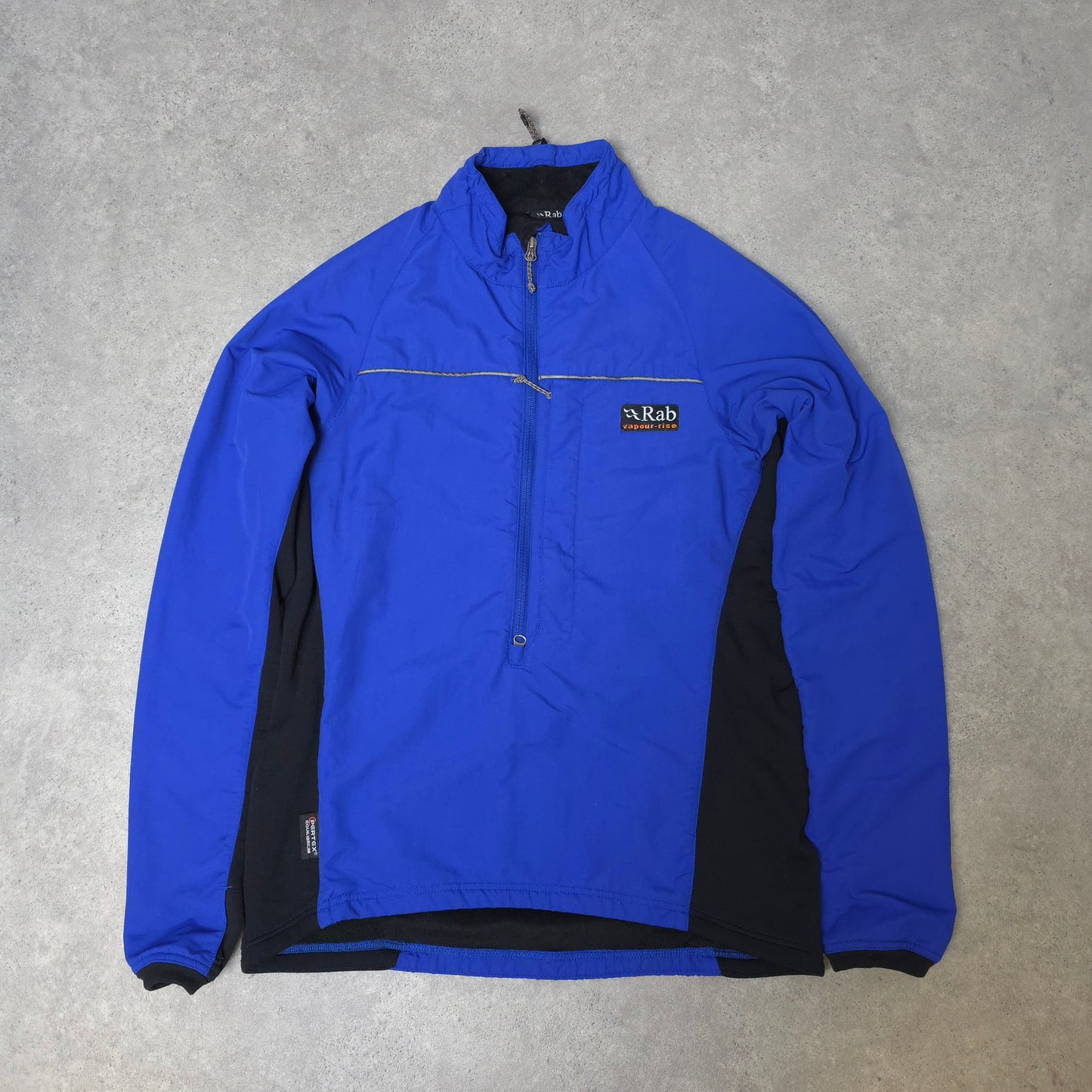 Vintage Rab vapour rise 1/4 zip jacket in blue and black - large
