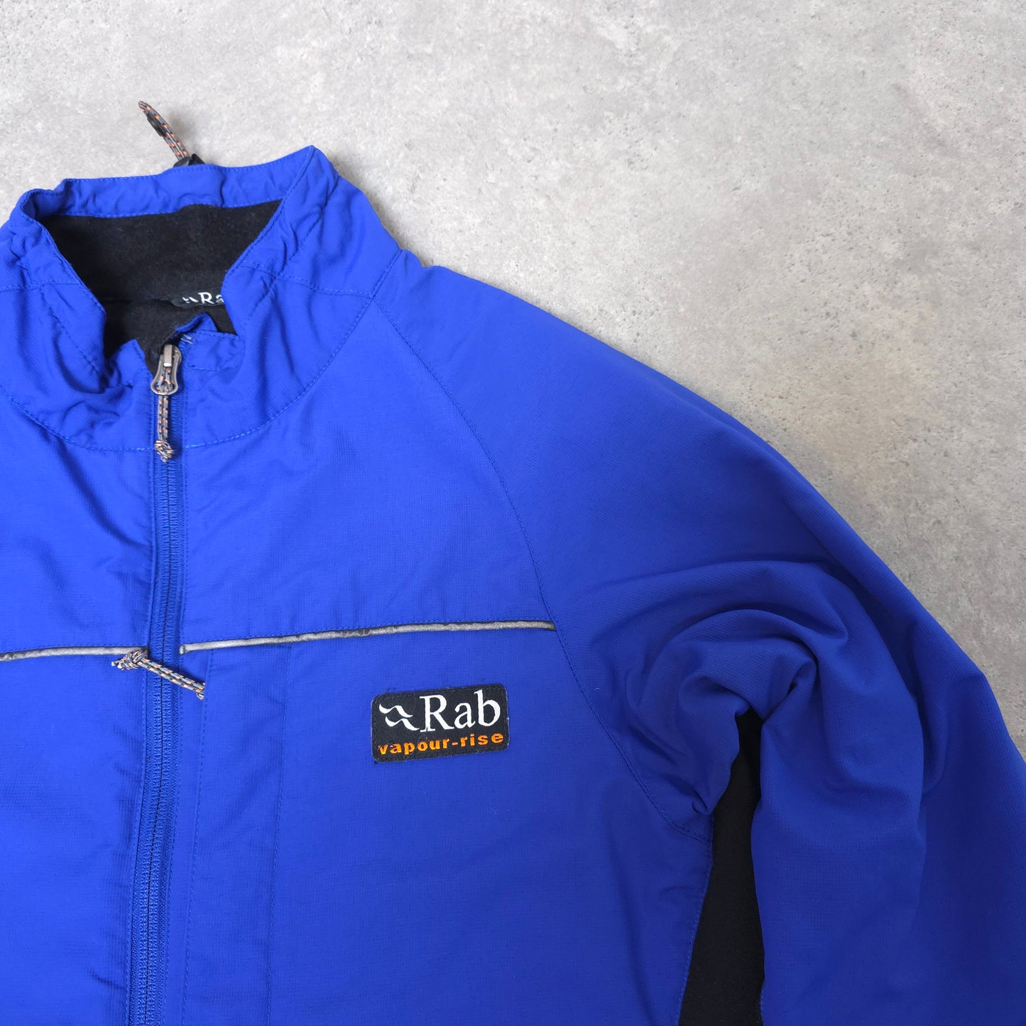 Vintage Rab vapour rise 1/4 zip jacket in blue and black - large