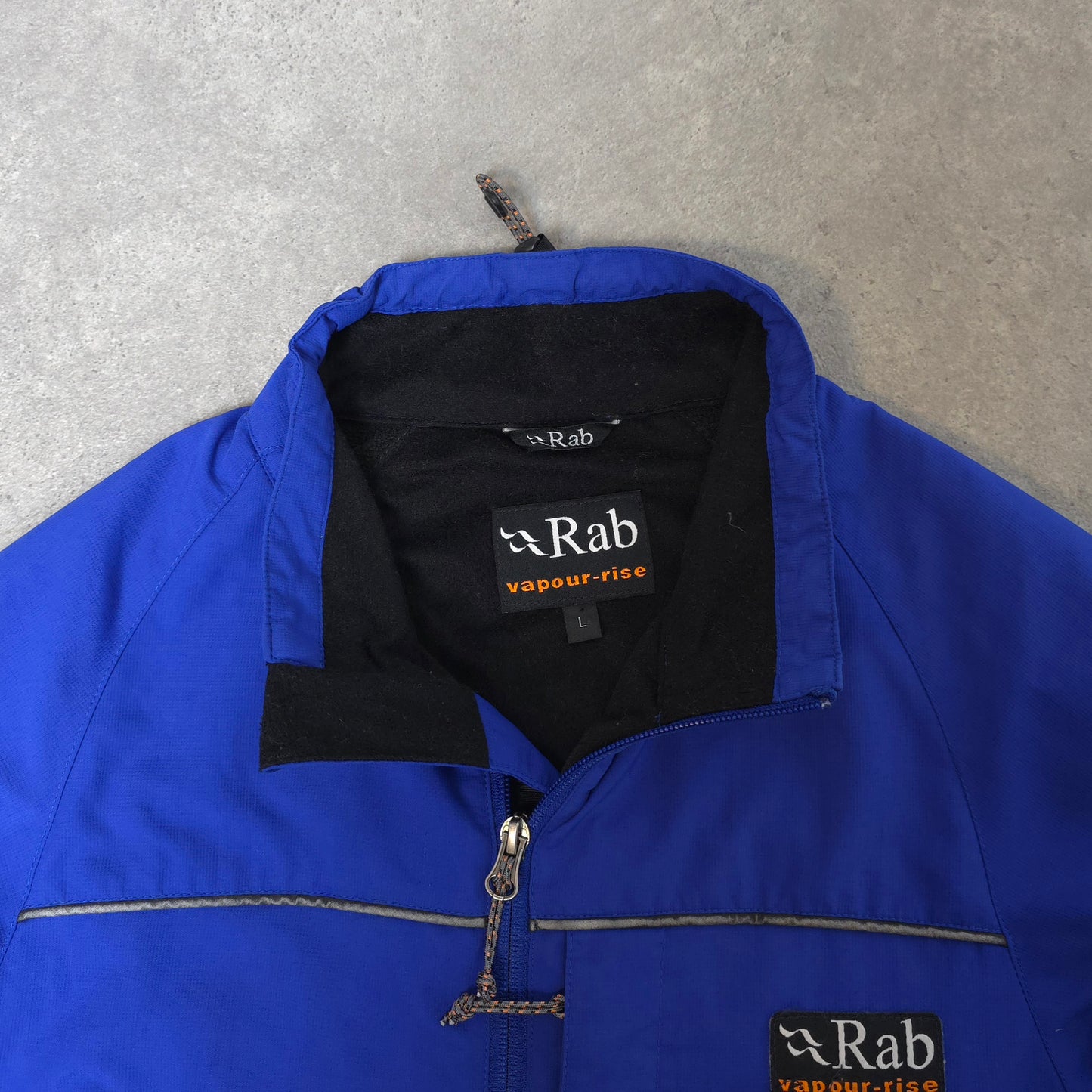 Vintage Rab vapour rise 1/4 zip jacket in blue and black - large