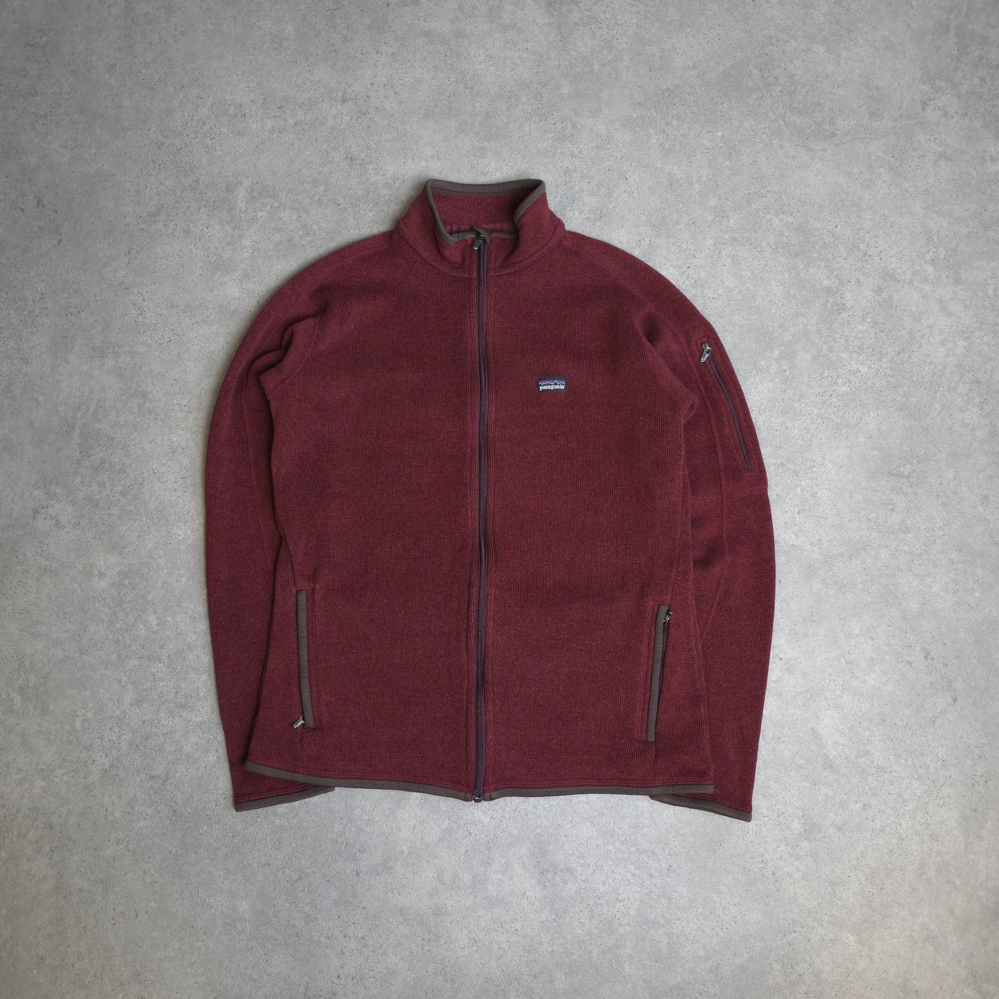 Patagonia better sweater fleece in burgundy red - women's large