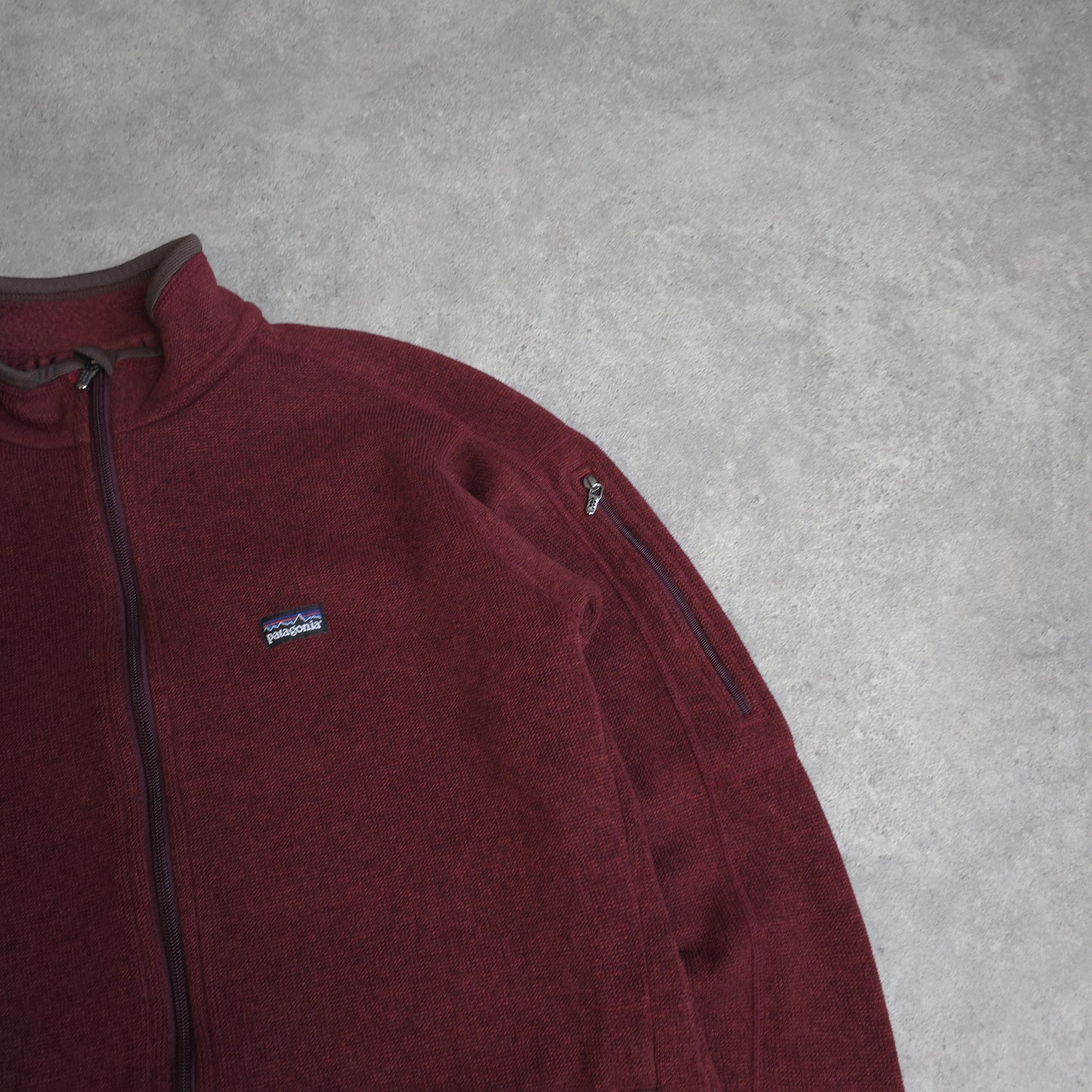 Patagonia better sweater fleece in burgundy red - women's large