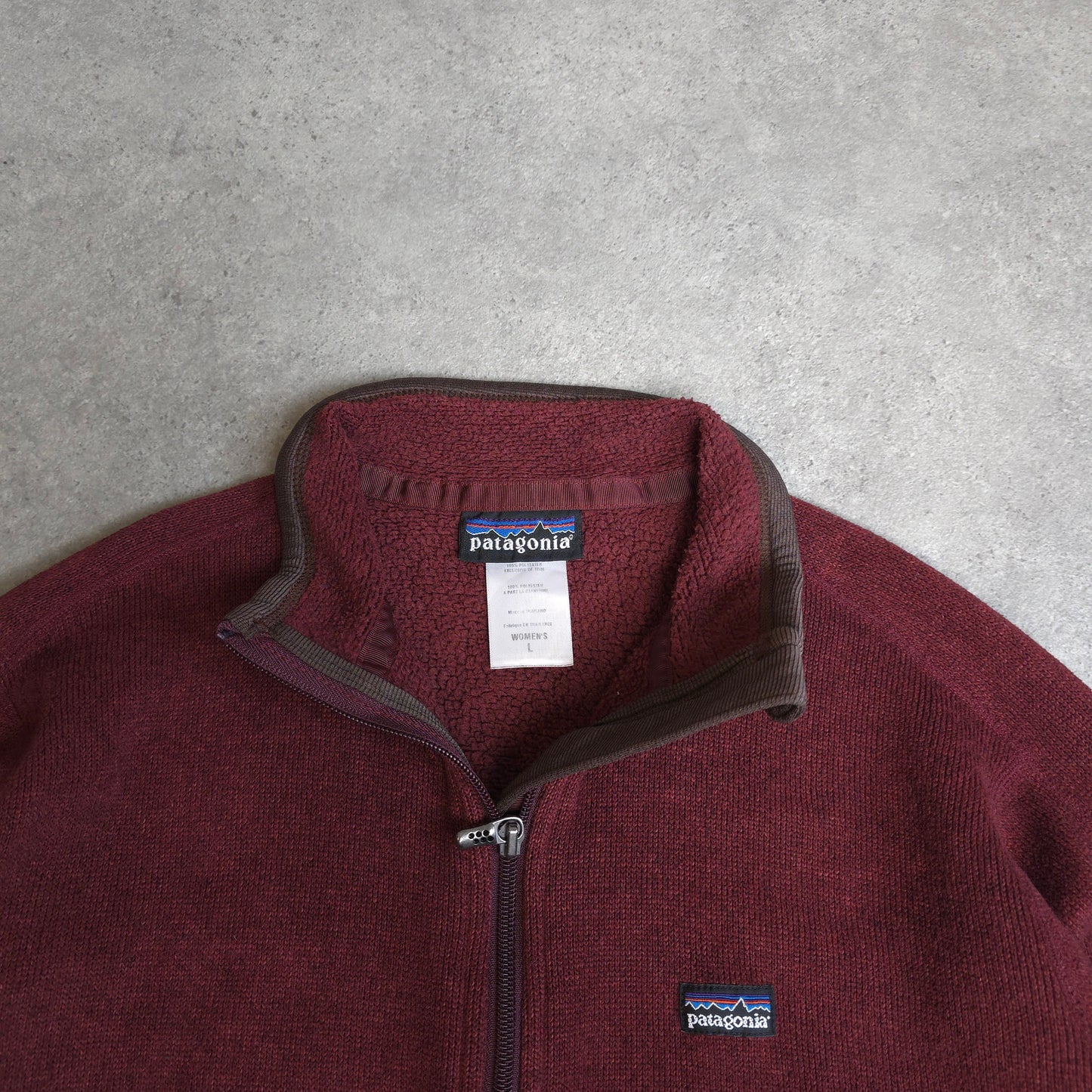 Patagonia better sweater fleece in burgundy red - women's large