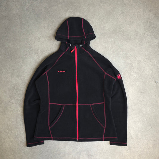 Mammut zip up fleece in black and pink - women's XL
