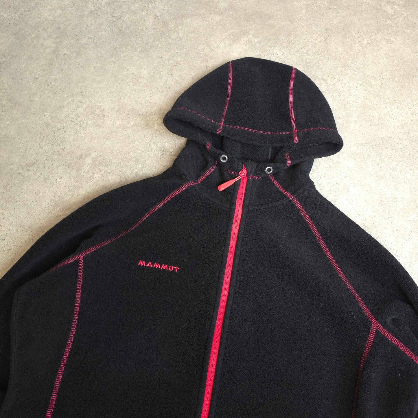 Mammut zip up fleece in black and pink - women's XL