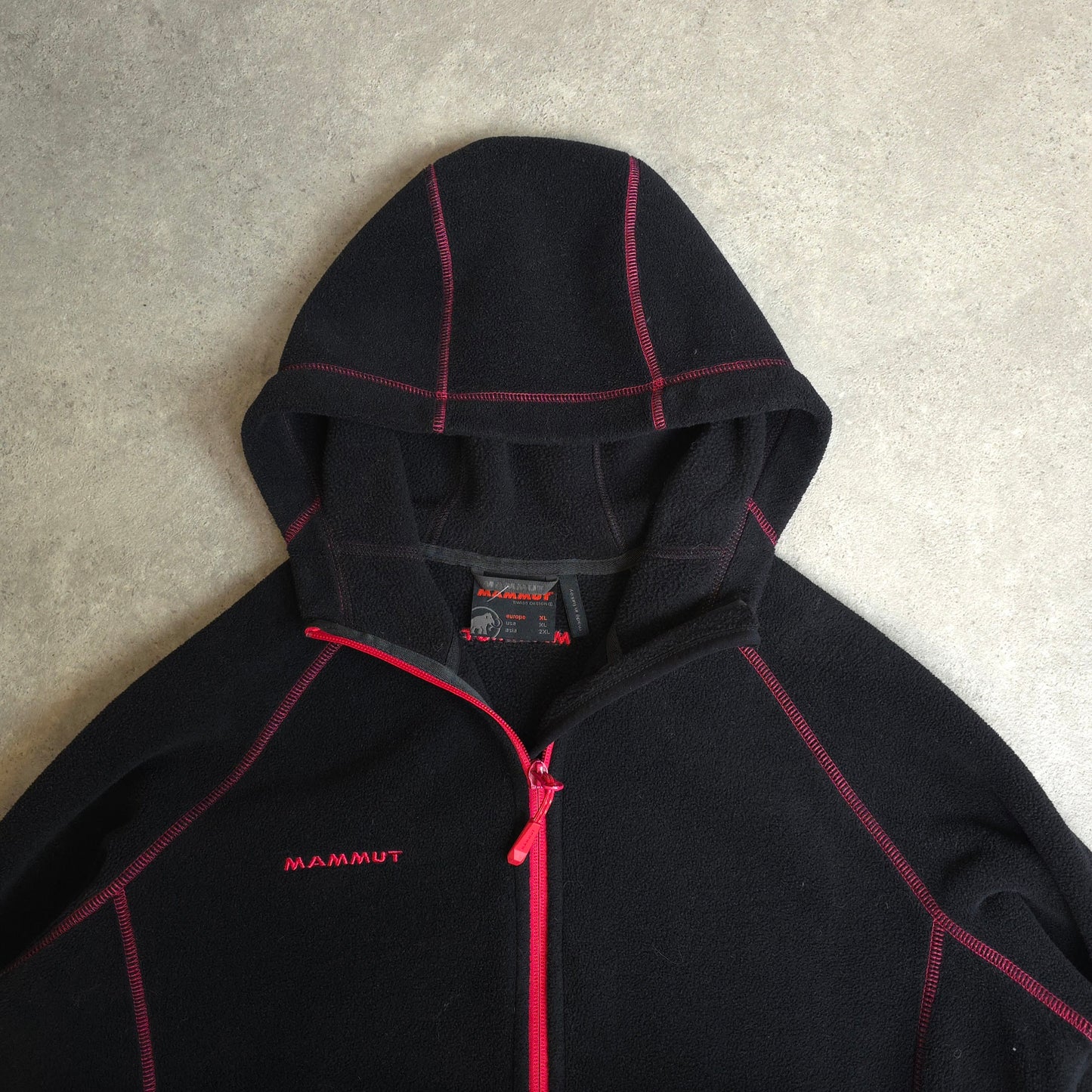 Mammut zip up fleece in black and pink - women's XL