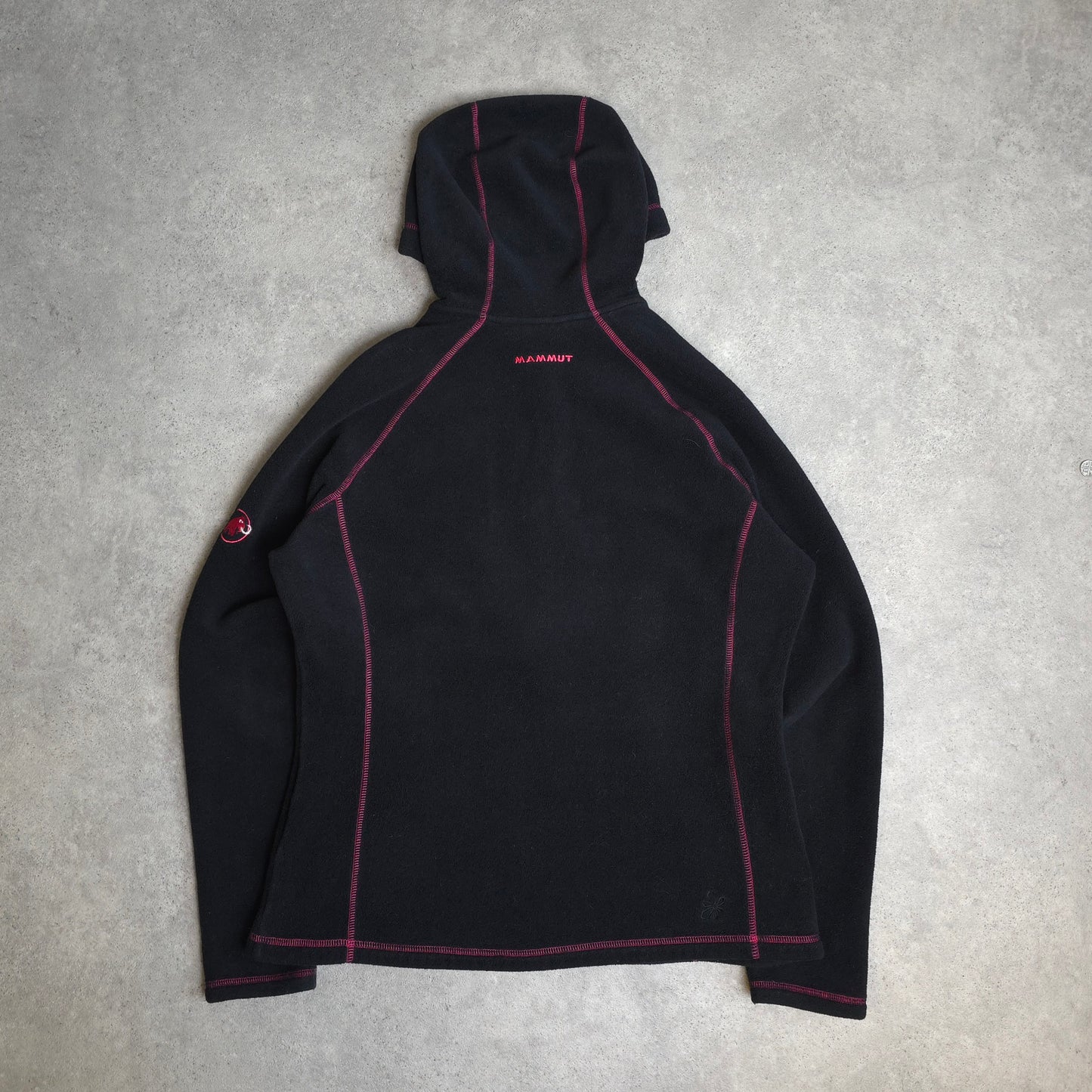 Mammut zip up fleece in black and pink - women's XL