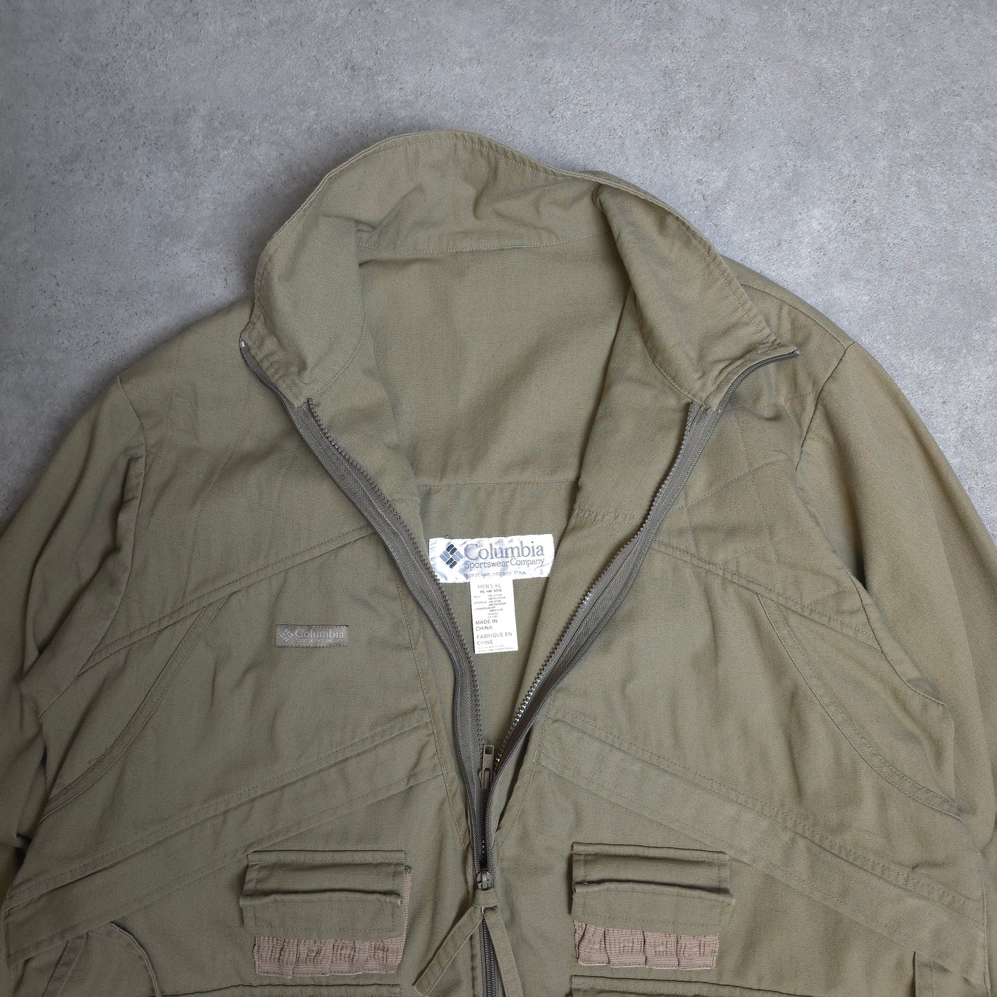 Vintage Columbia fishing hunting jacket in khaki - XL