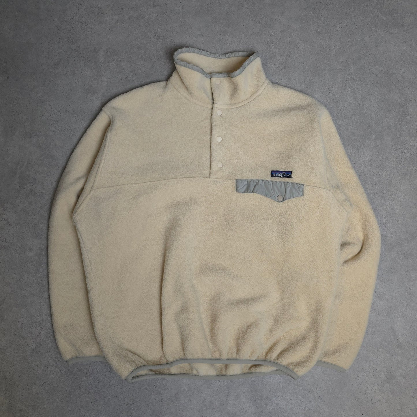 vintage 90s Patagonia synchilla snap t fleece in cream - medium