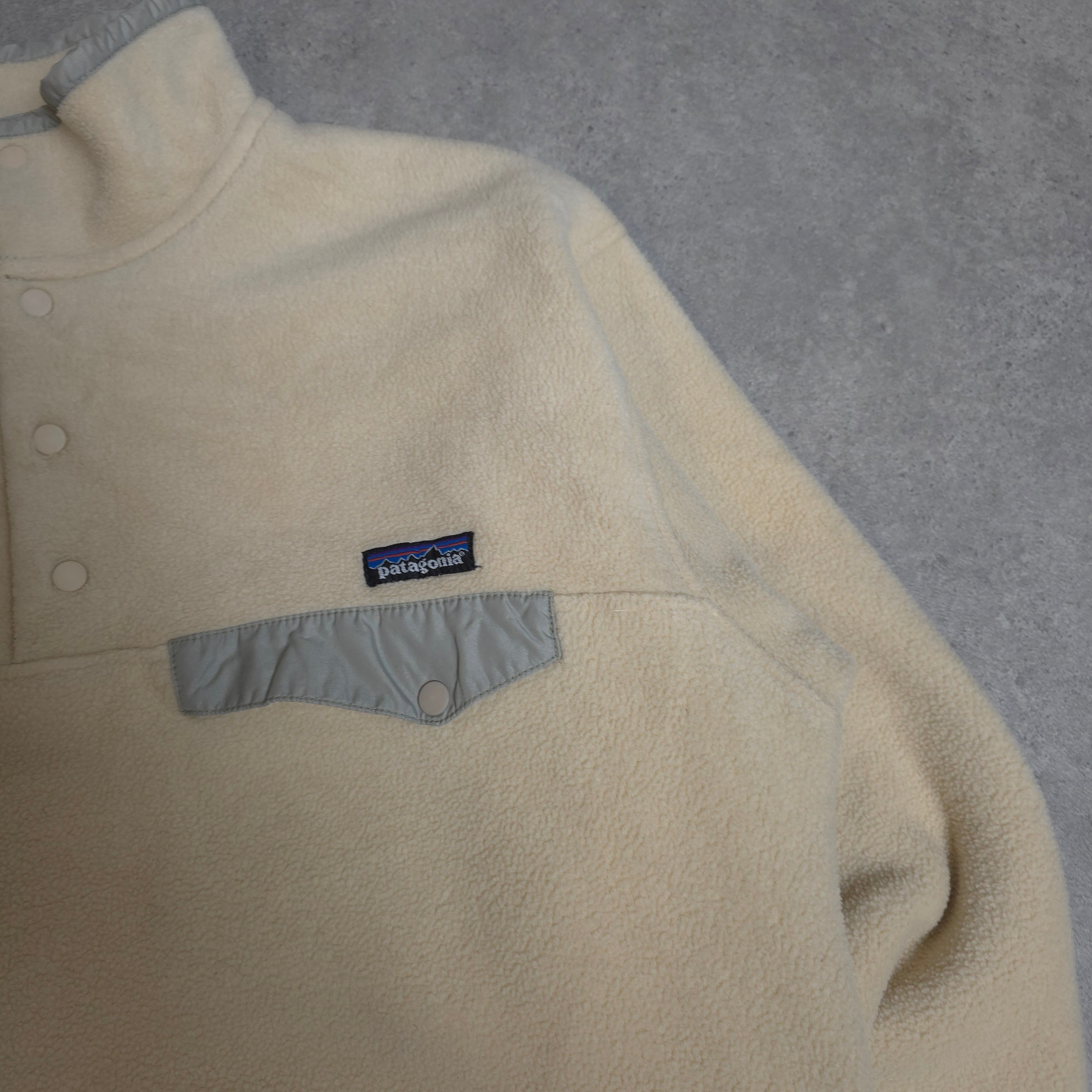 TninoFull-Drive2 Vintage Cream ！ vintage 90s Patagonia synchilla snap t fleece in cream - medium