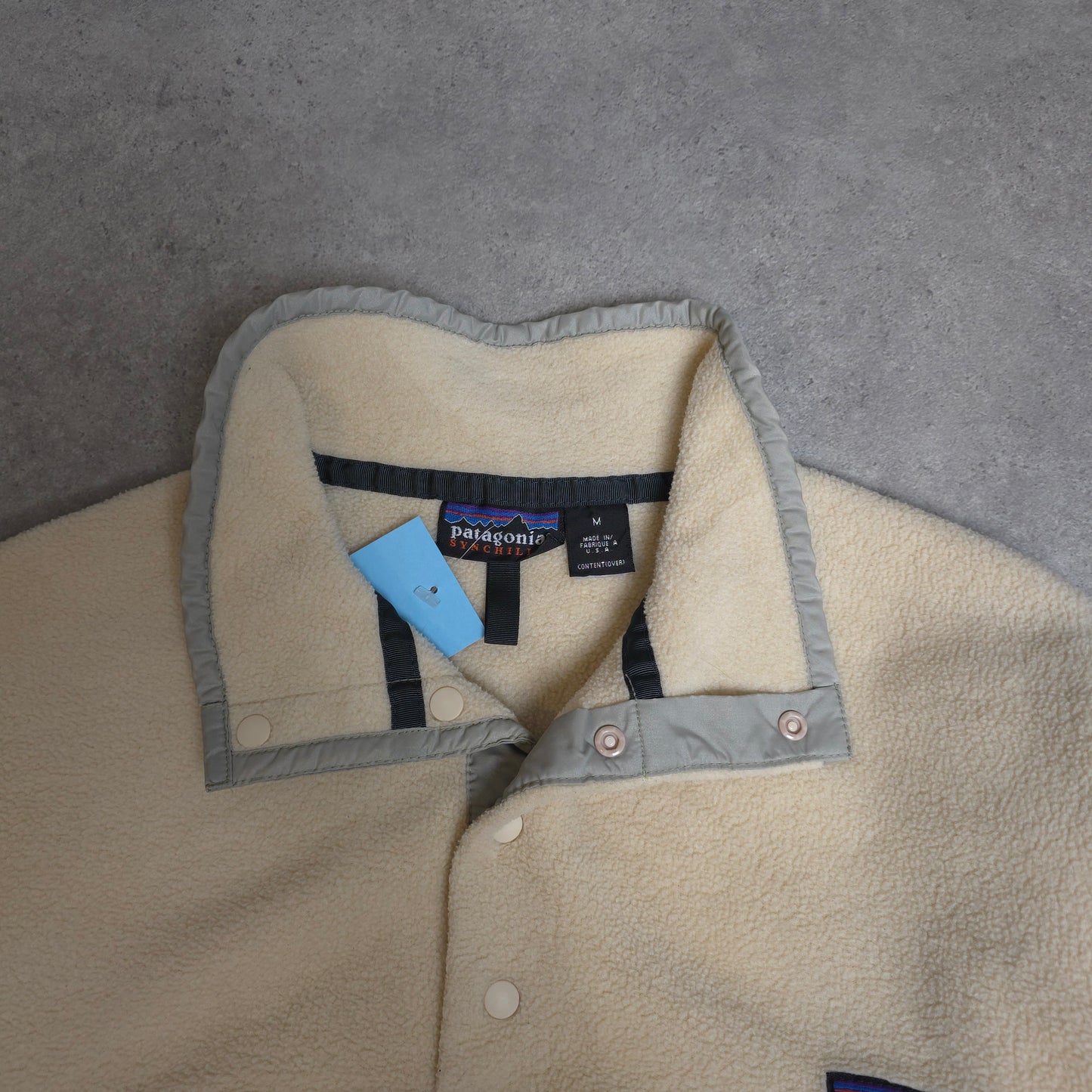 vintage 90s Patagonia synchilla snap t fleece in cream - medium