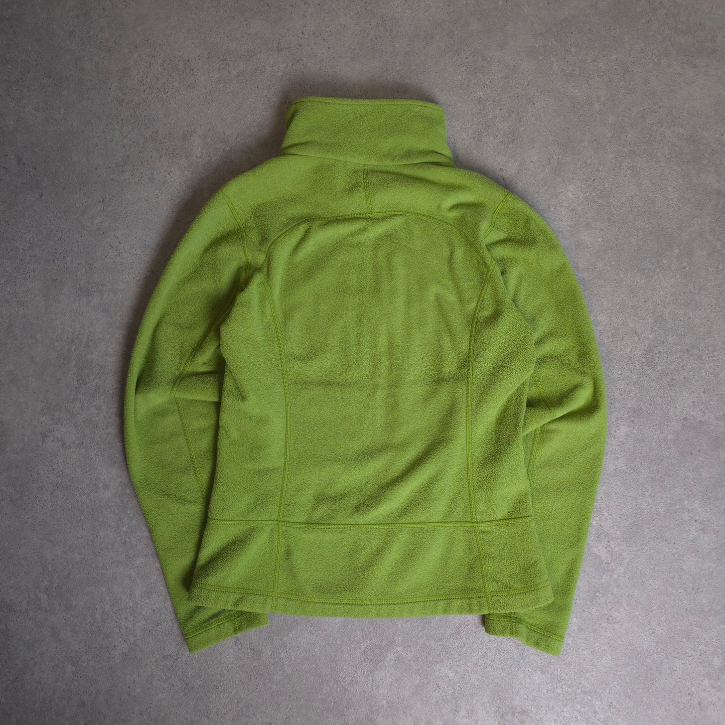 Patagonia full zip fleece in lime green - women's small
