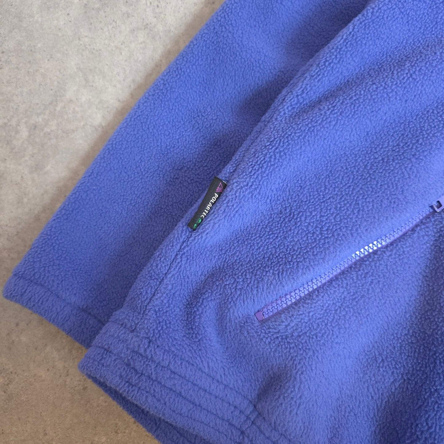vintage lowe alpine full zip fleece in blue and yellow - large