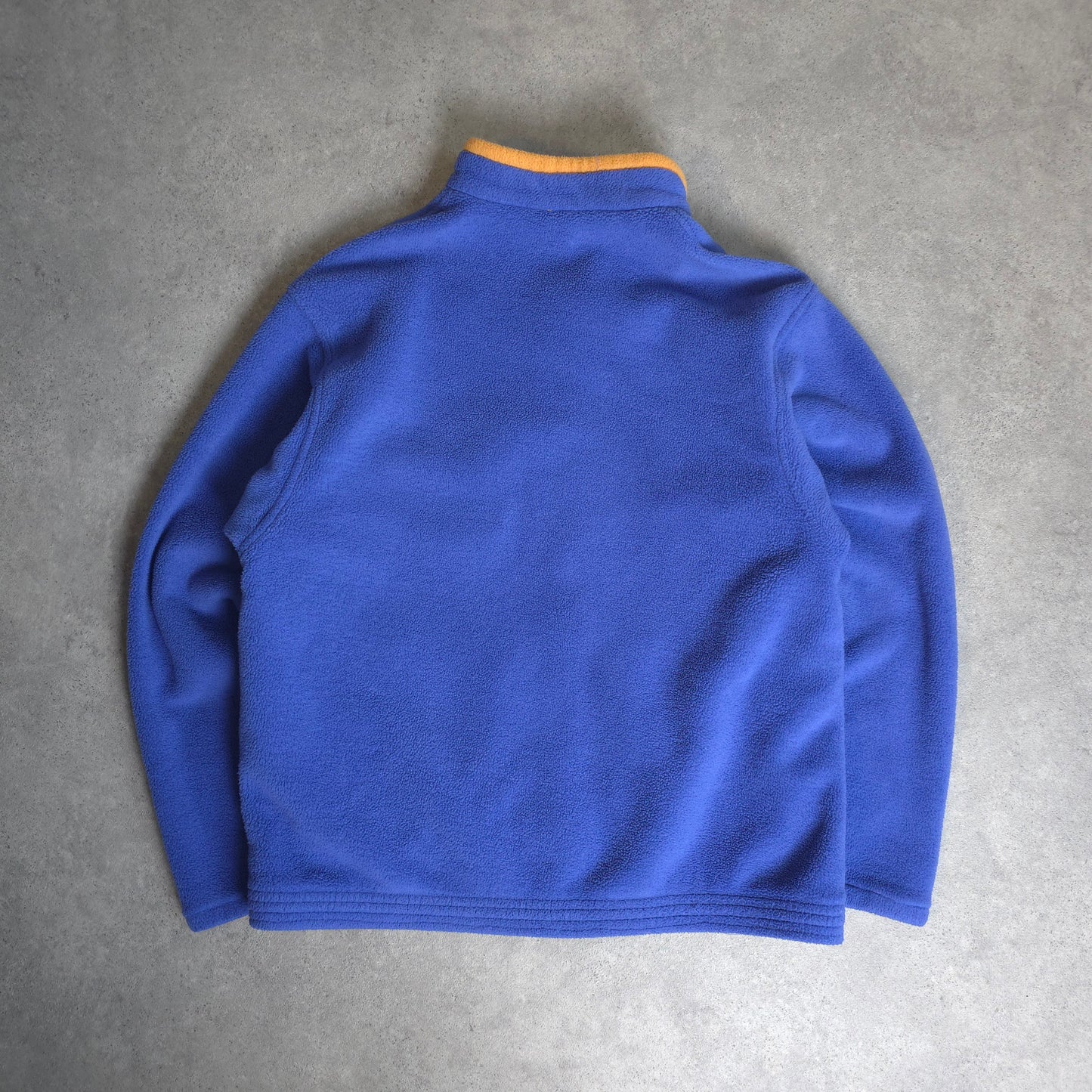 vintage lowe alpine full zip fleece in blue and yellow - large