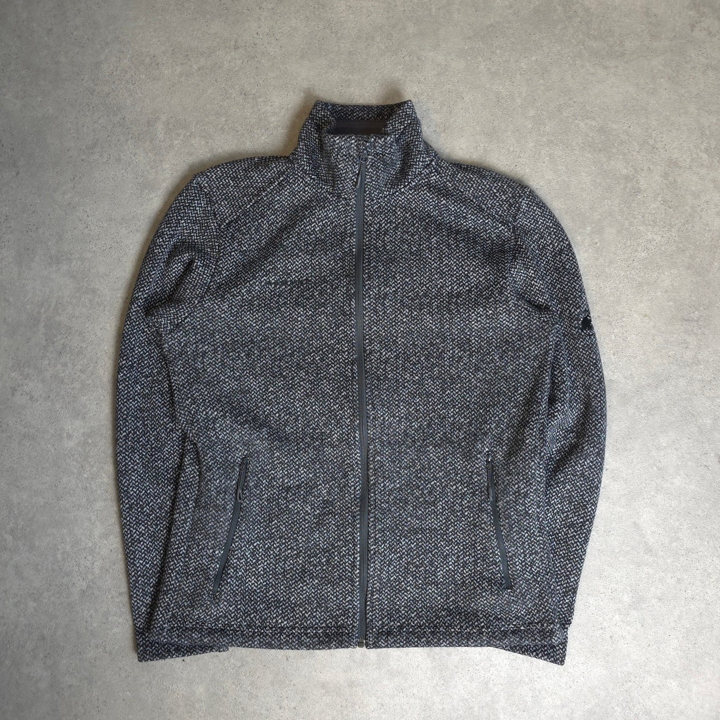 mammut chamuera jacket fleece in black and white - large