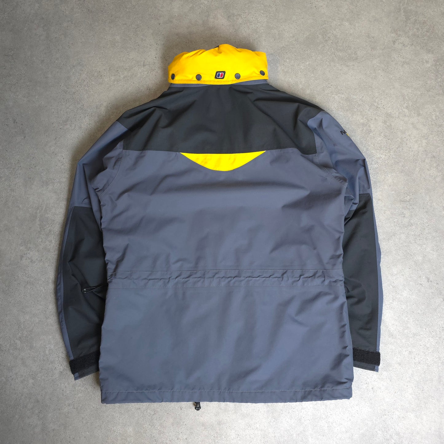 vintage berghaus gore-tex mera peak in grey black and yellow - medium