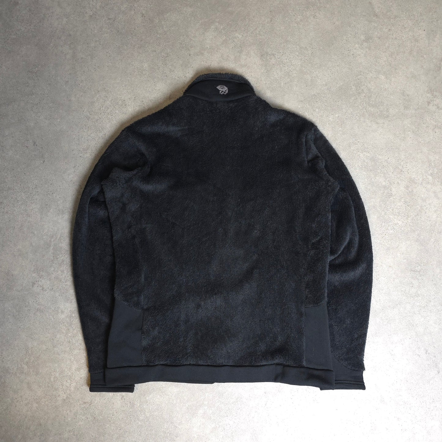 mountain hardwear polartec fluffy zip up fleece in black - large