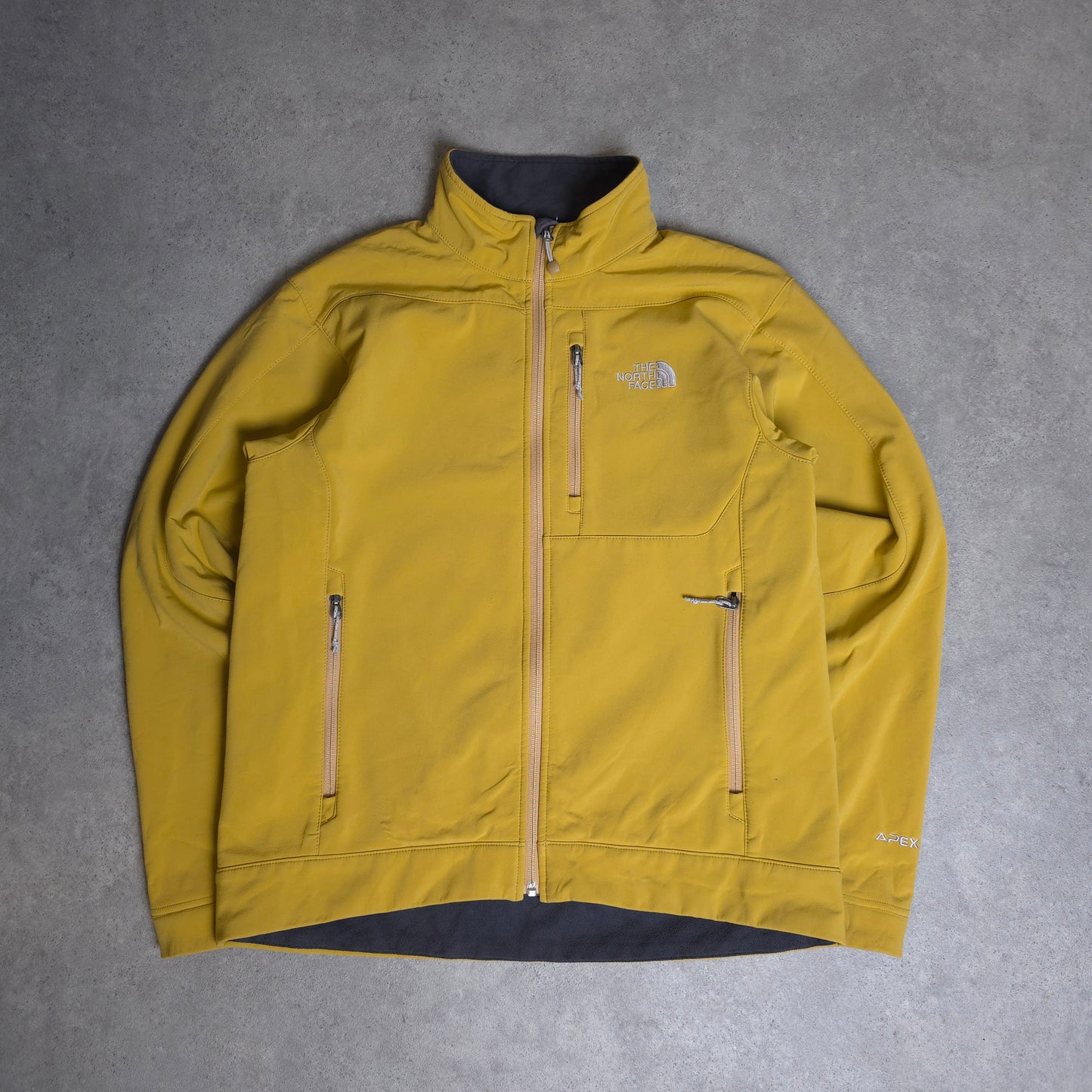 The north face soft shell jacket in mustard yellow - medium