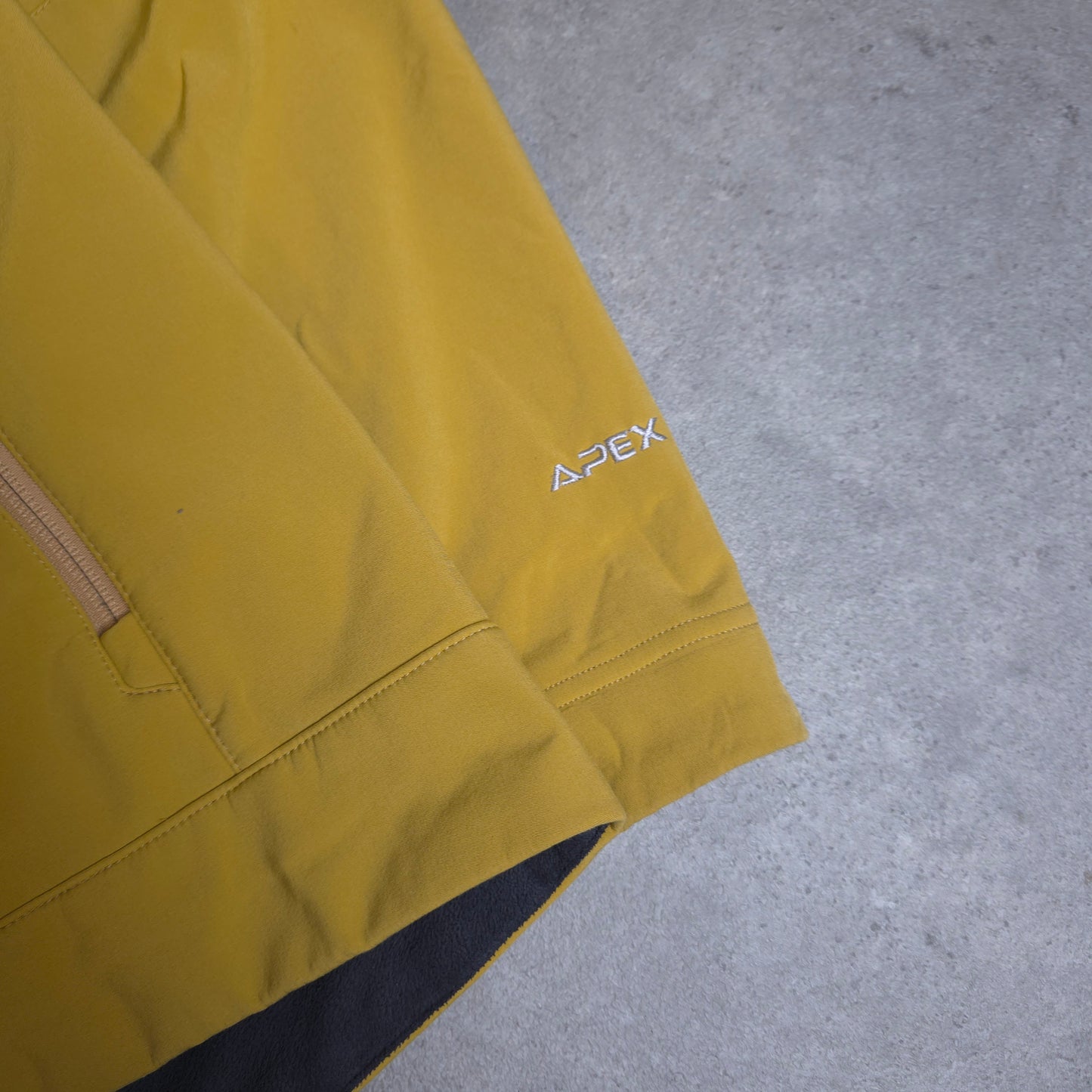 The north face soft shell jacket in mustard yellow - medium