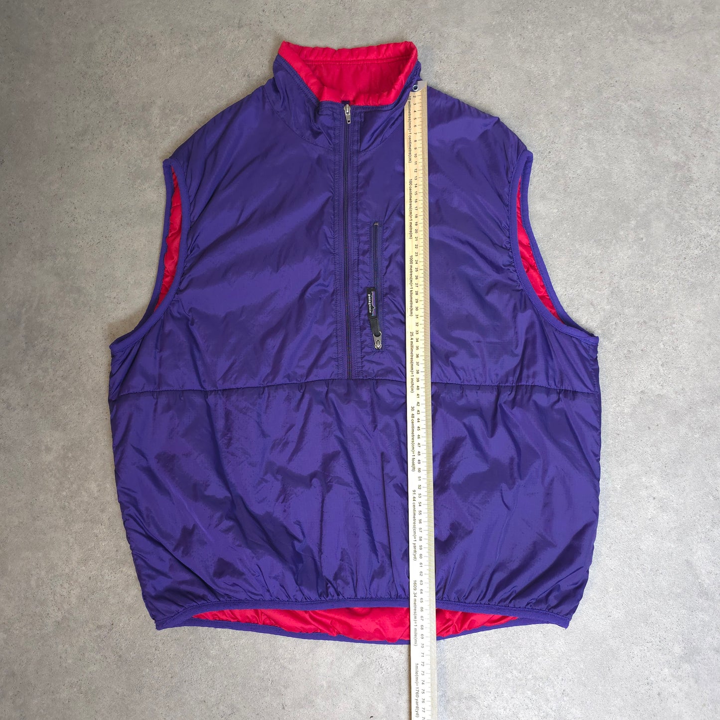 Rare vintage patagonia puffball vest in purple and red - large