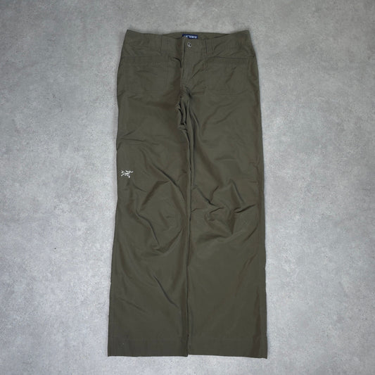 women's Arcteryx walking trousers in khaki green - W34"