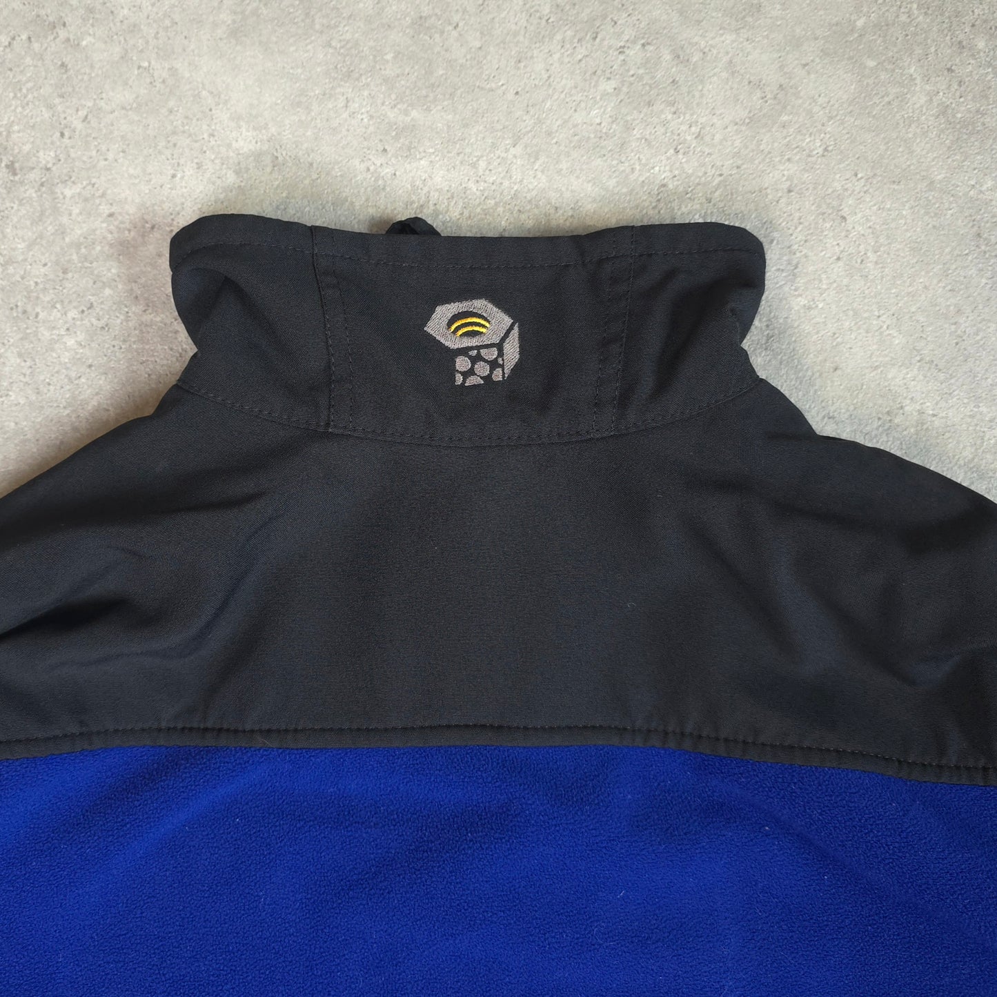 Mountain hardwear gore windstopper fleece jacket in blue and black - medium