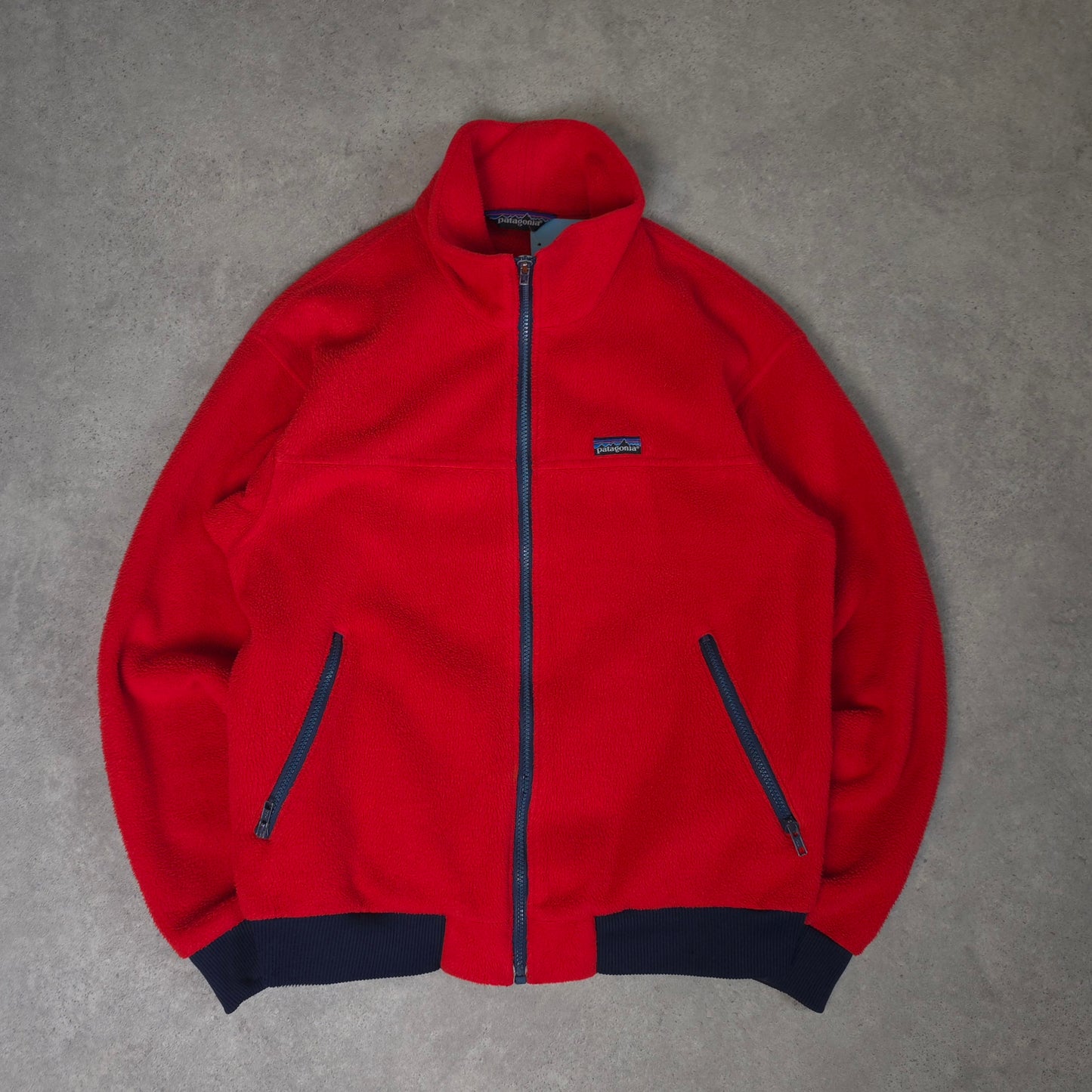 vintage 80s Patagonia zip up fleece in red - medium