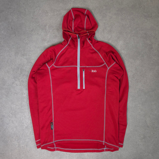 Rab polartec baseline hoodie in red - large