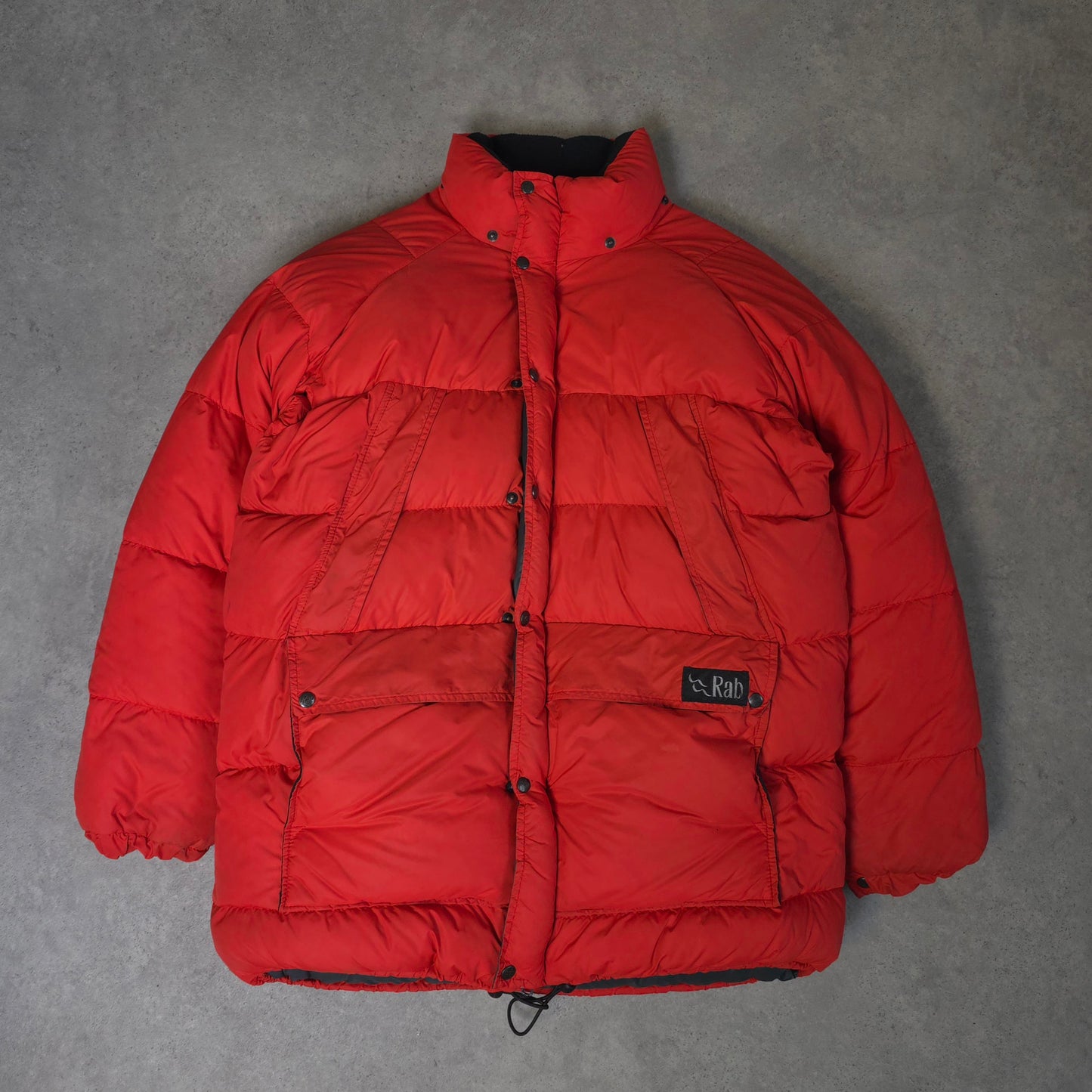 Vintage 80s/90s Rab kinder goose down pertex jacket made in sheffield in red - large