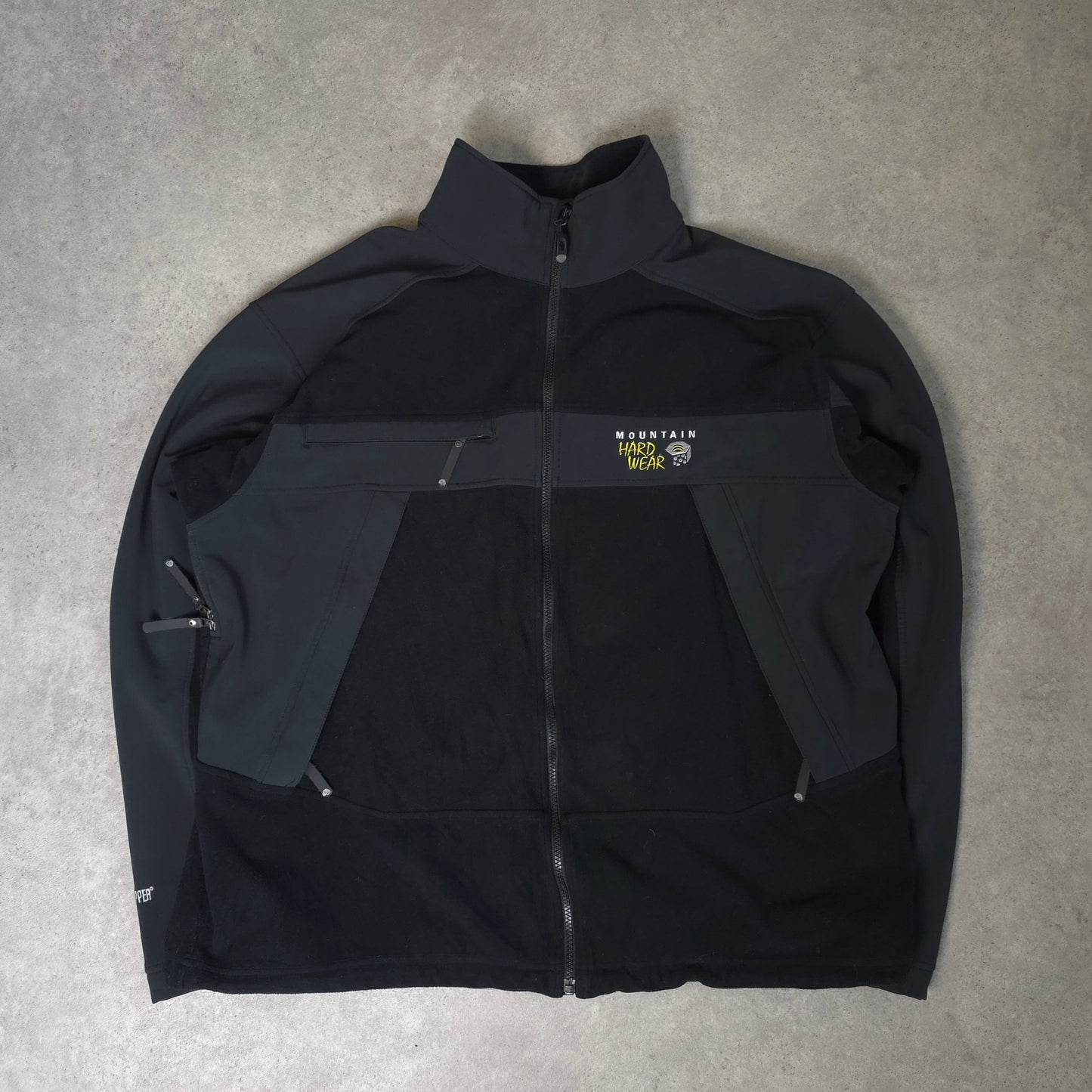Mountain hardwear windstopper fleece jacket in black - XXL
